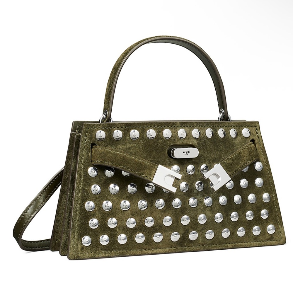 Tory Burch Studded Suede Top Handle Bag - Picture 5 of 6